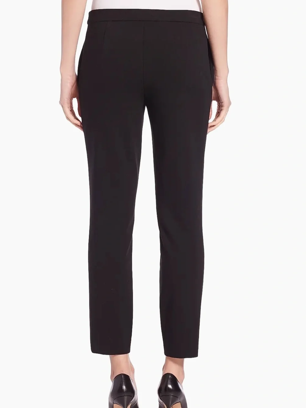 THEORY Thaniel Cropped Black Slim Trousers Size 2 New With Tags - Picture 2 of 15